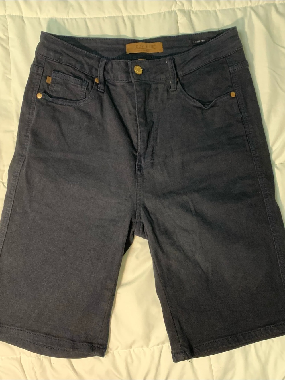 Judy Blue Black Garment Dyed High Rise Bermuda Shorts Large